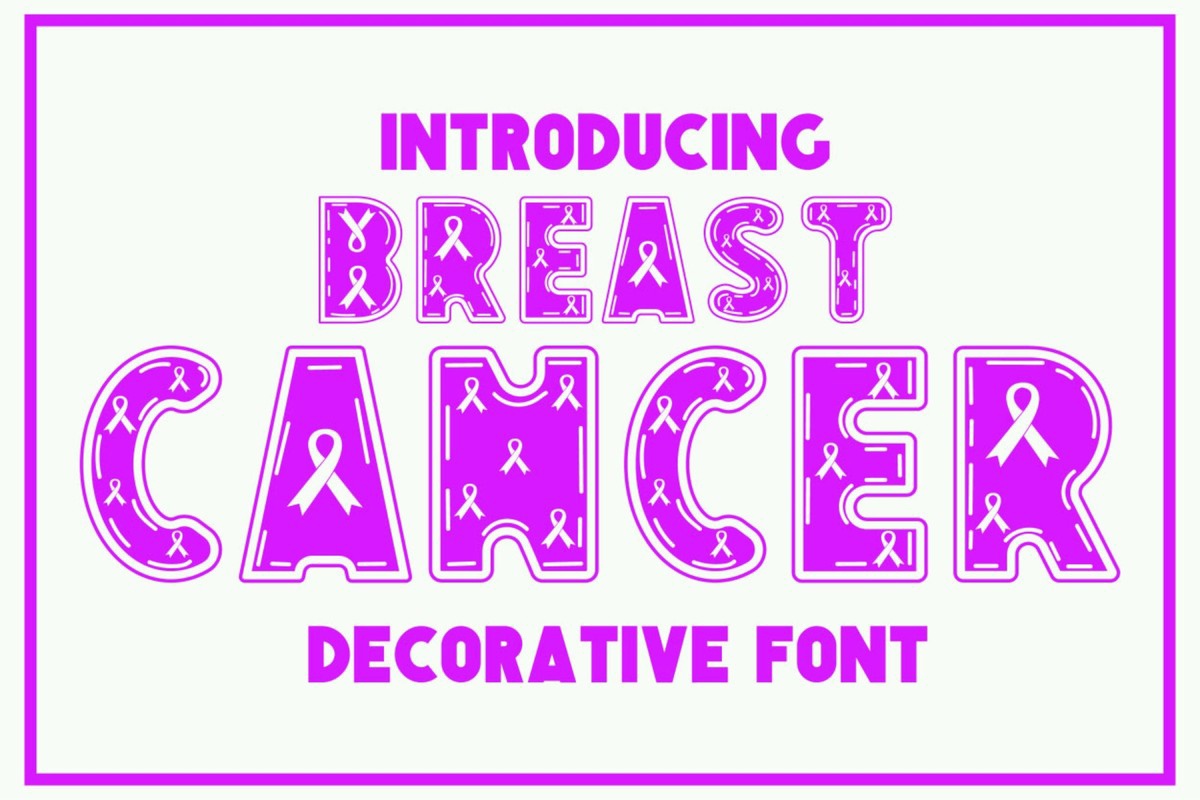 Пример шрифта Breast Cancer Regular