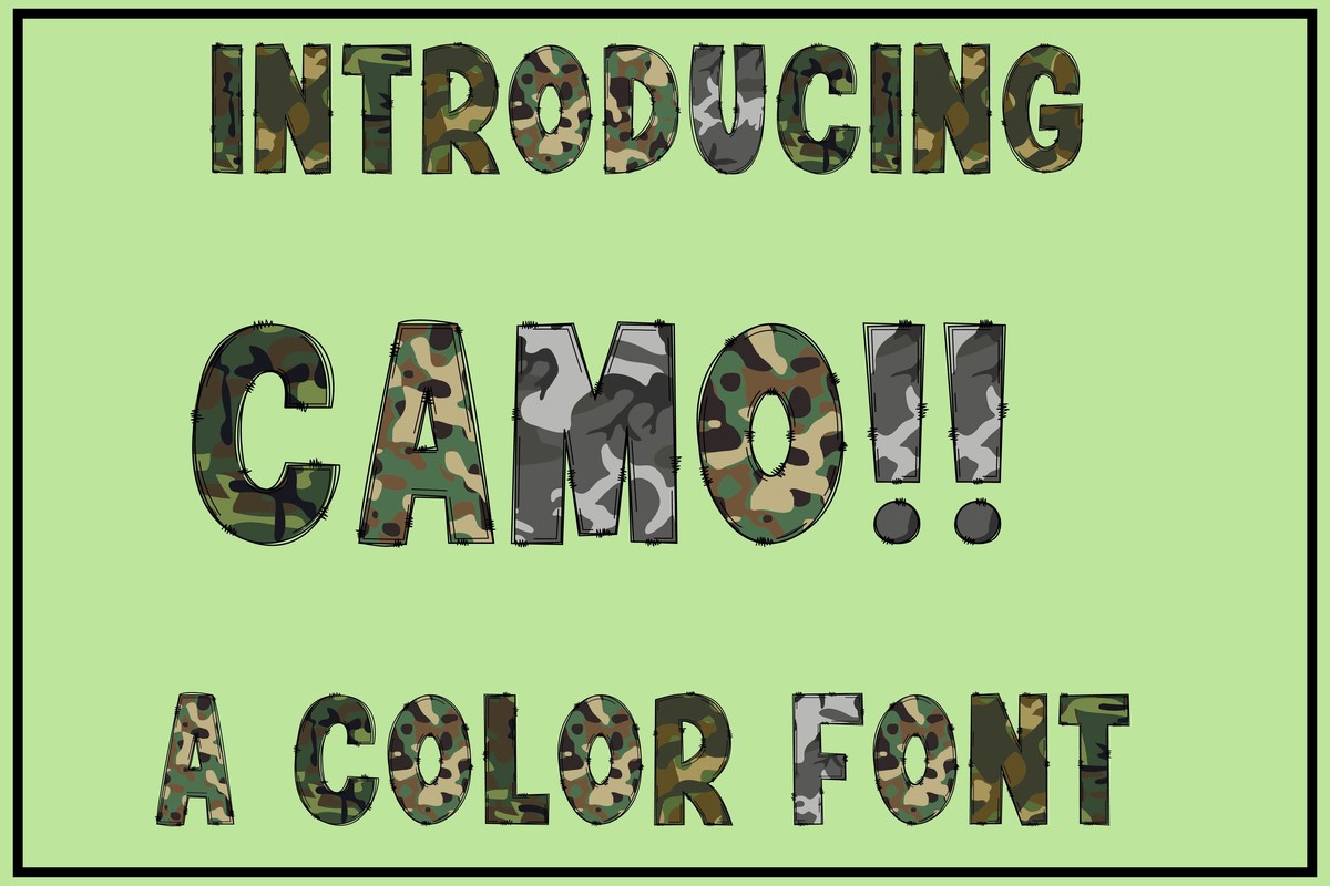 Пример шрифта Camo