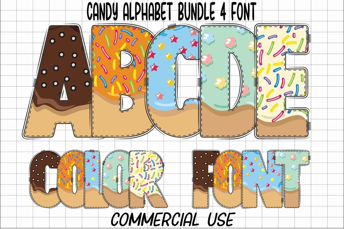 Пример шрифта Candy Alphabet