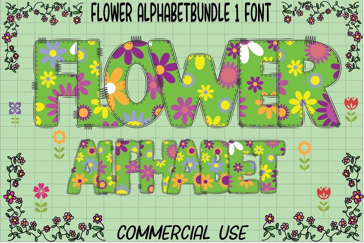 Пример шрифта Flower Alphabet