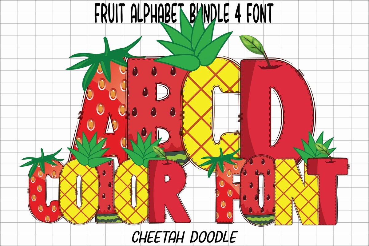 Пример шрифта Fruit Alphabet