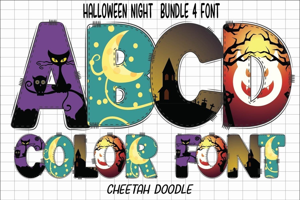 Пример шрифта Halloween Night