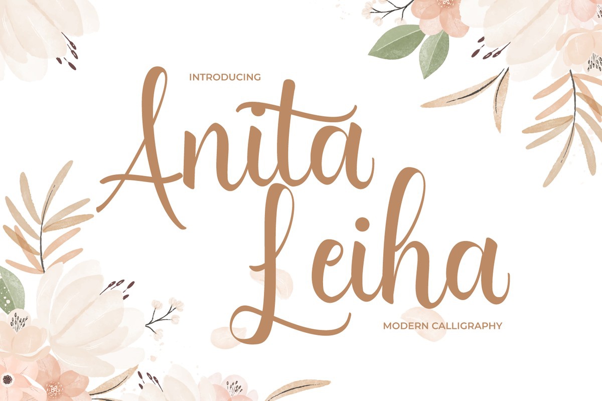 Пример шрифта Anita Leiha