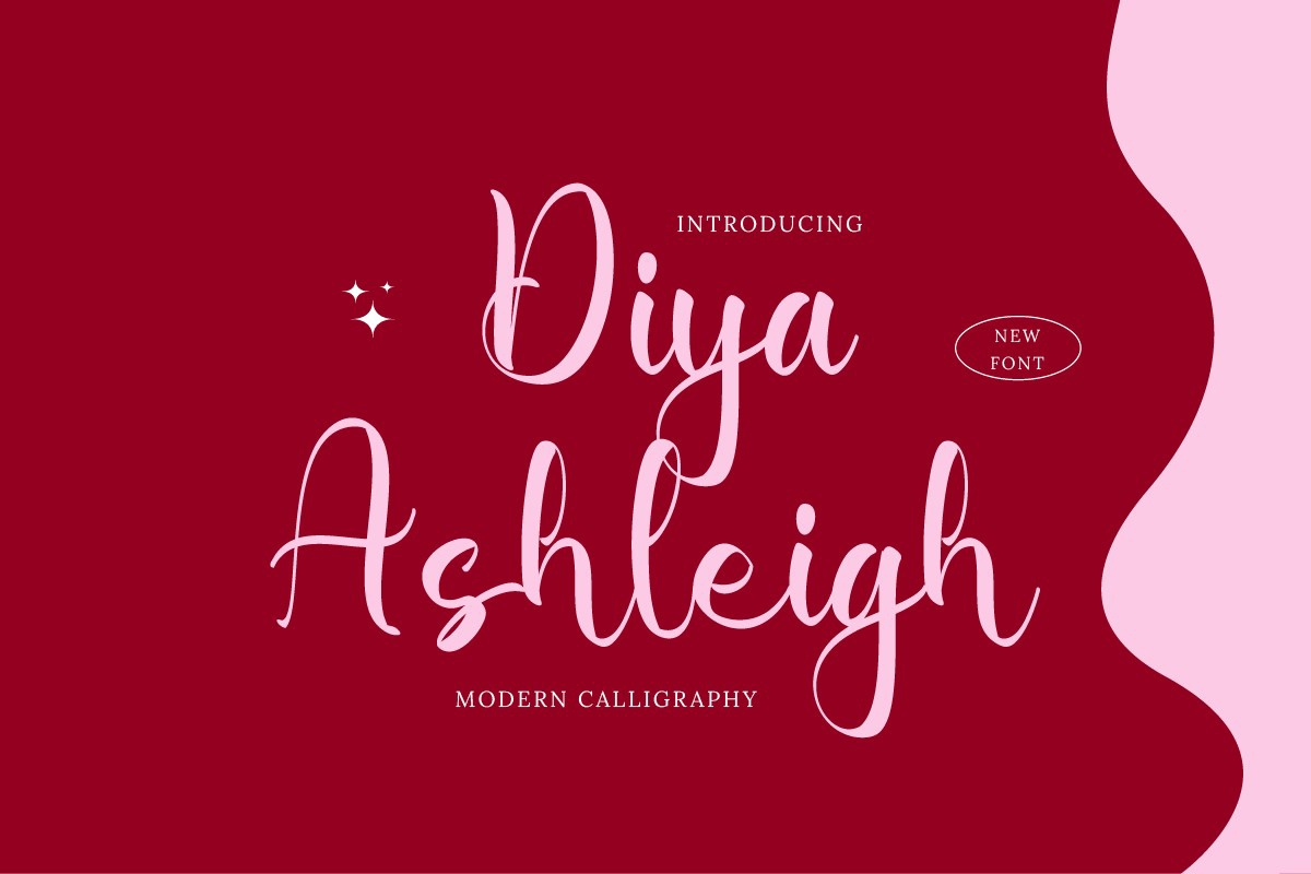 Пример шрифта Diya Ashleigh Regular