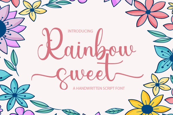 Пример шрифта Rainbow Sweet