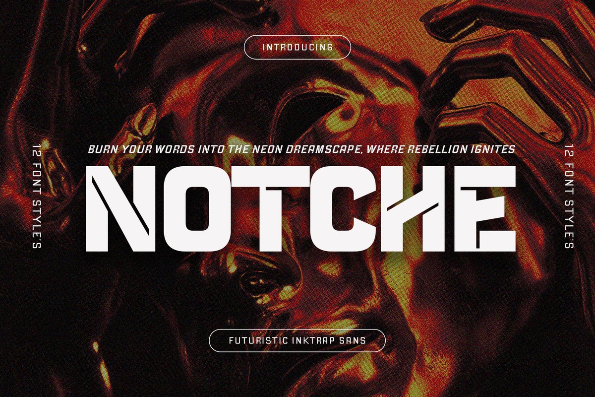 Пример шрифта CF Notche Bold Italic