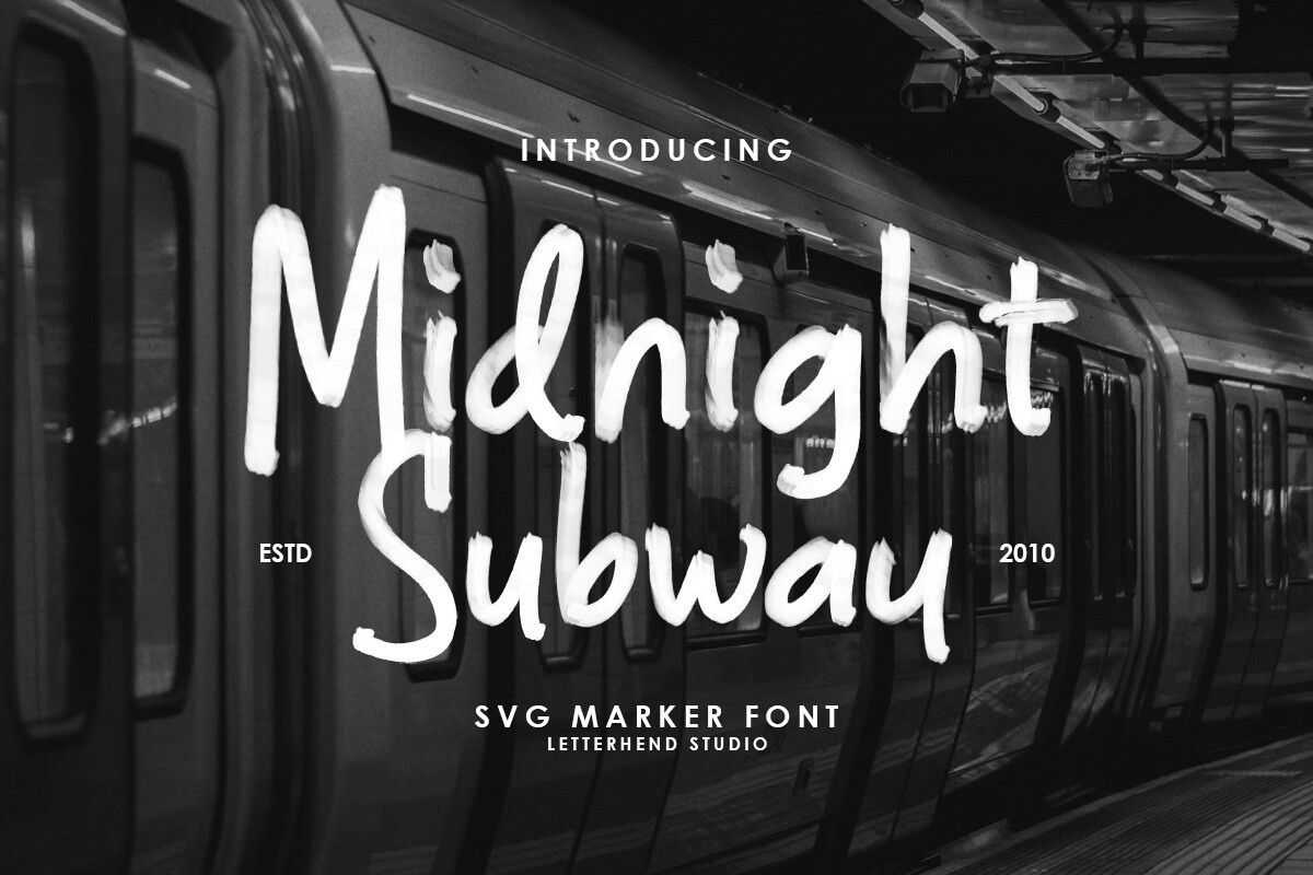 Пример шрифта Midnight Subway Solid