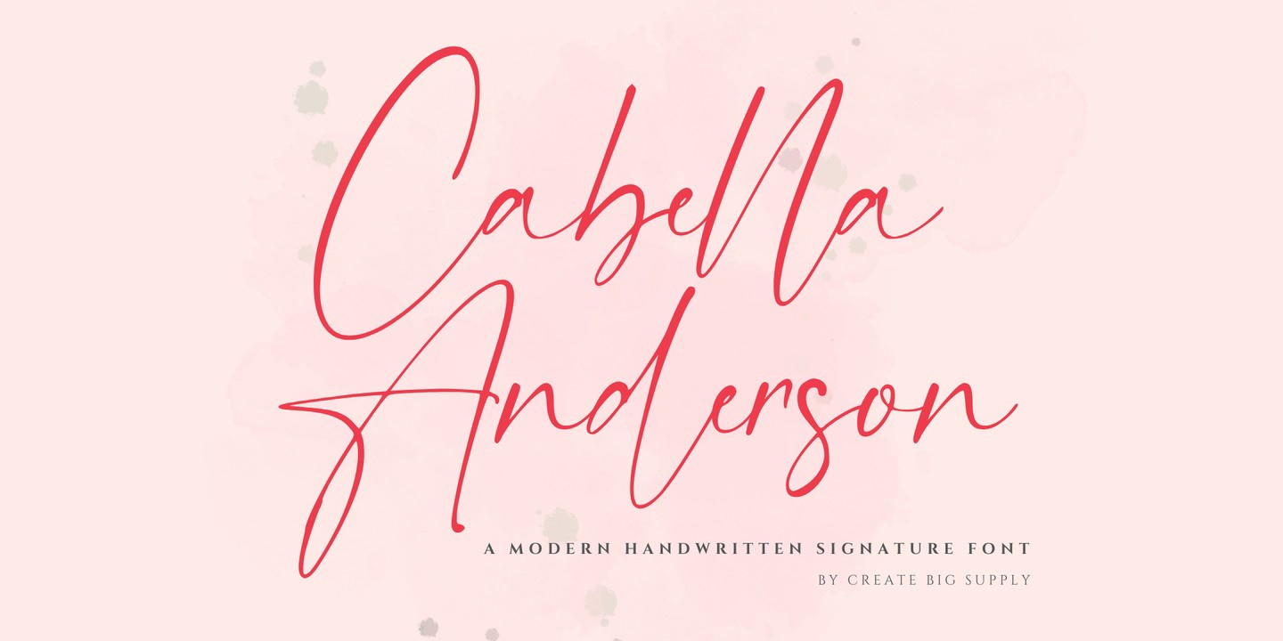 Пример шрифта Cabella Anderson Regular