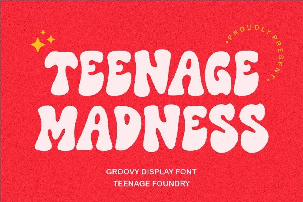 Пример шрифта Teenage Madness