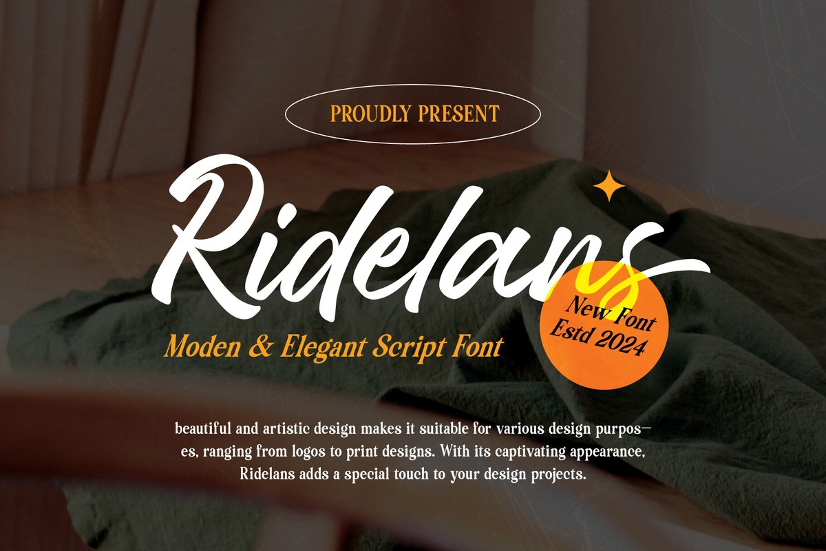 Пример шрифта Ridelans