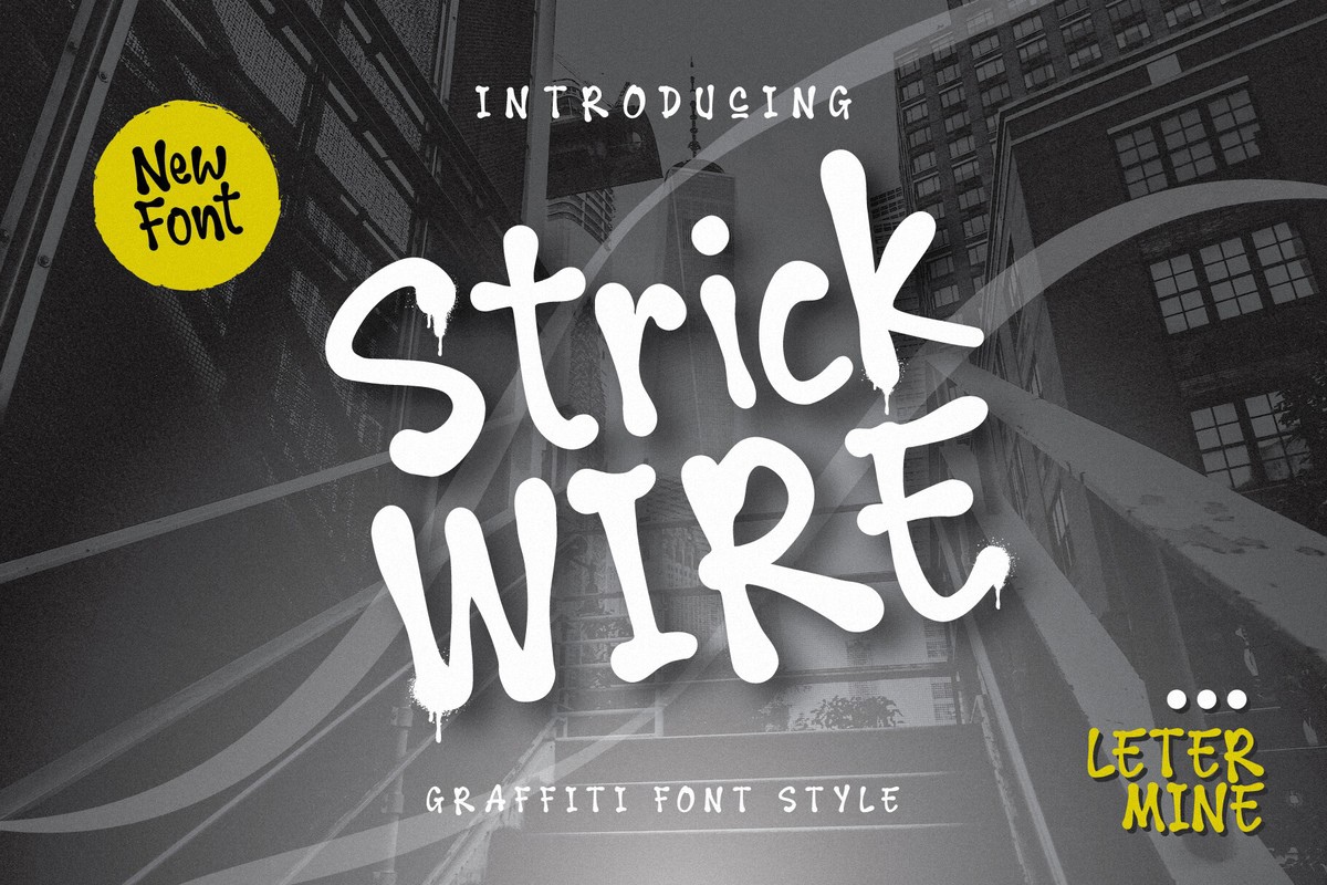Пример шрифта Strick Wire