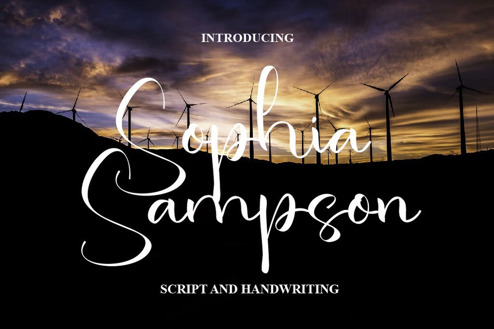 Пример шрифта Sophia Sampson