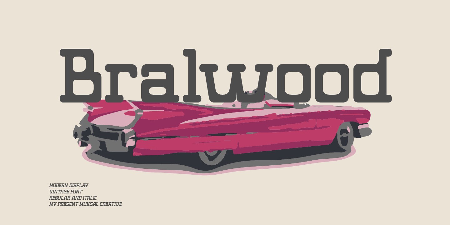 Пример шрифта Bralwood Italic