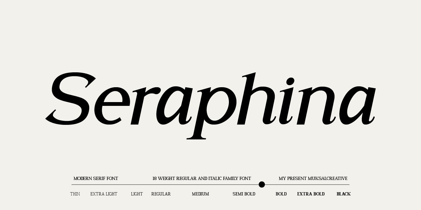 Пример шрифта Seraphina Thin Italic