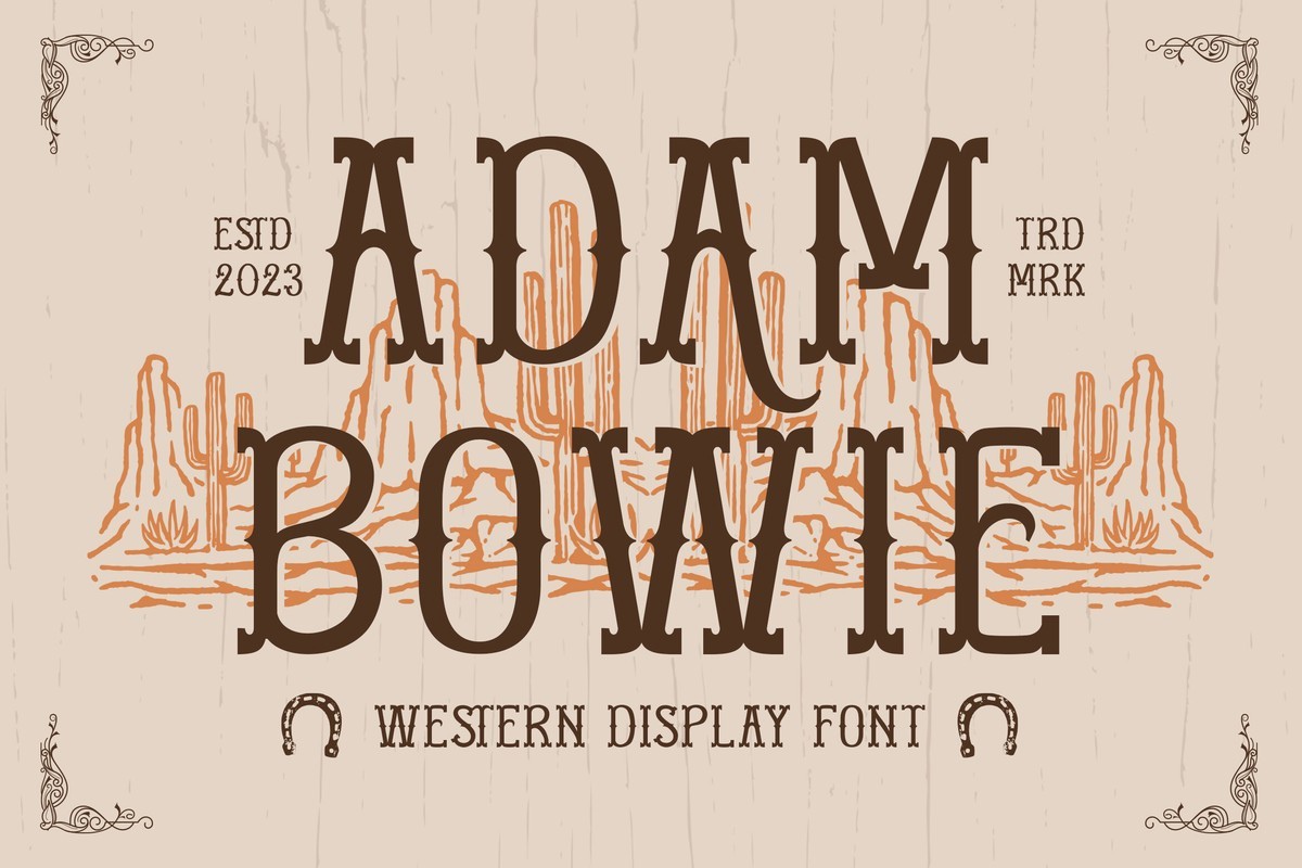 Пример шрифта Adam Bowie