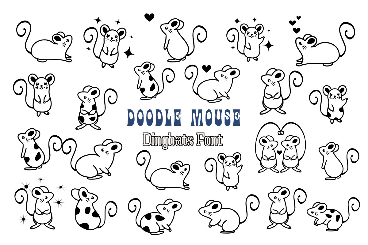 Пример шрифта Doodle Mouse