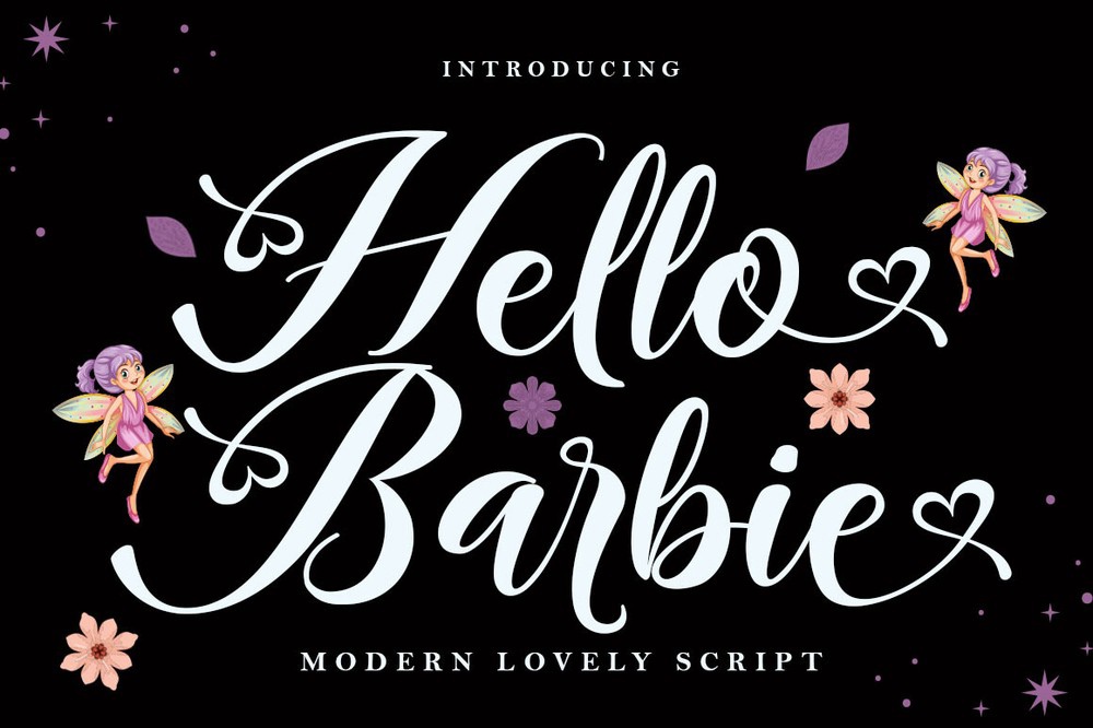 Пример шрифта Hello Barbie Script