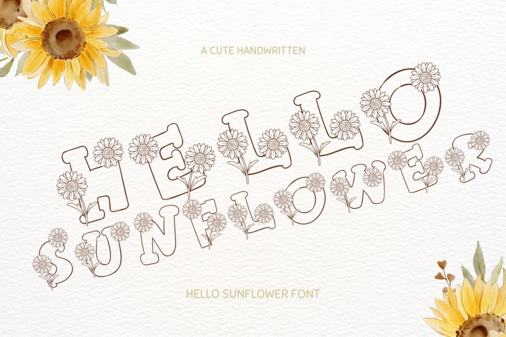 Пример шрифта Hello Sunflower