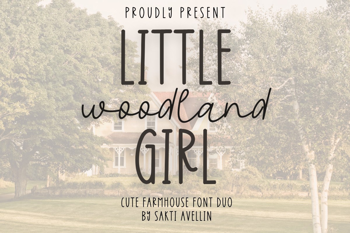 Пример шрифта Little Girl Woodland Duo Woodland Regular