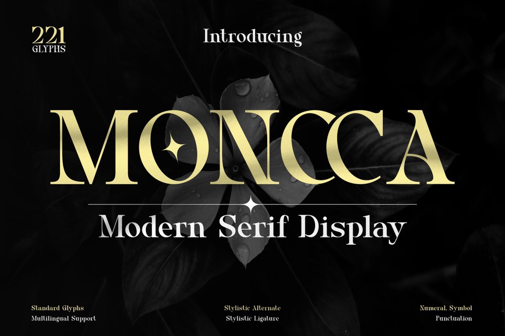 Пример шрифта Moncca