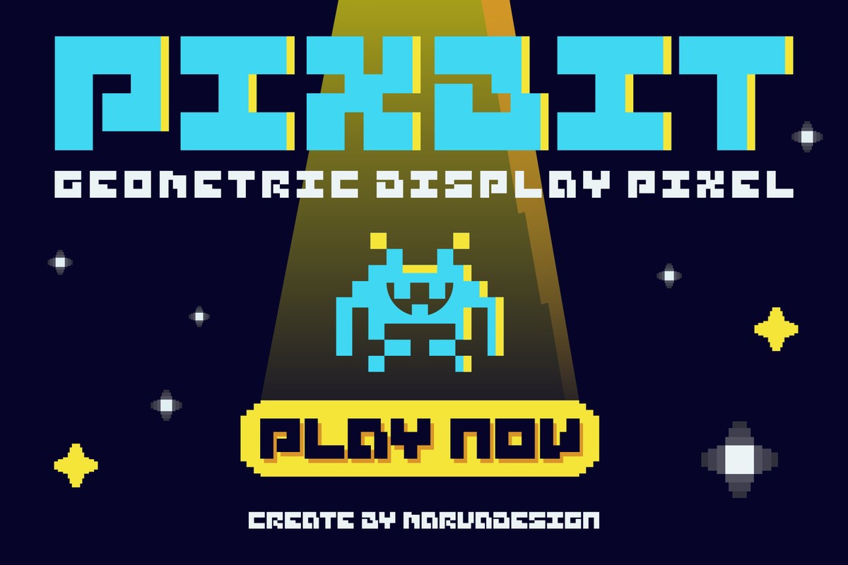 Пример шрифта Pixbit