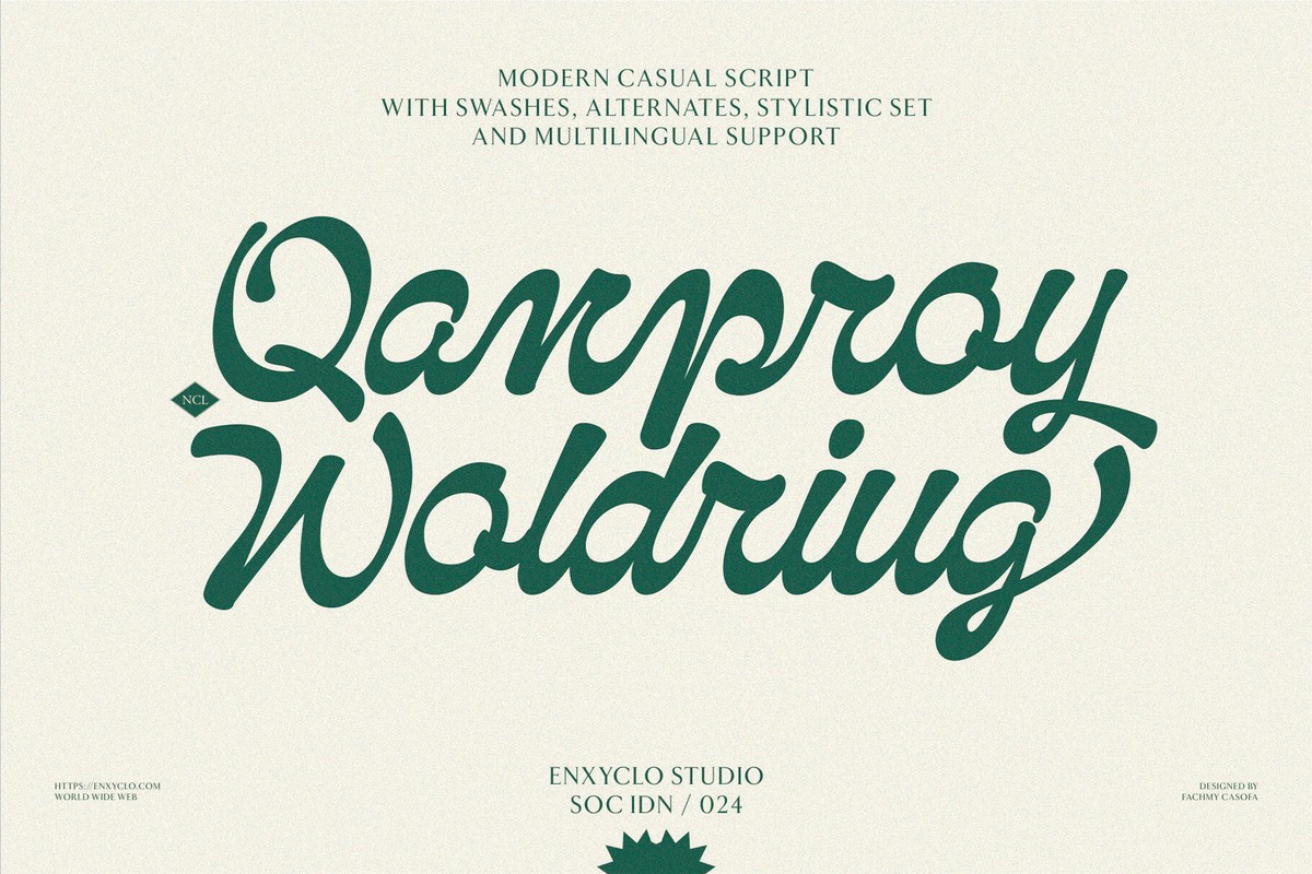 Пример шрифта NCL Qanproy Woldriug