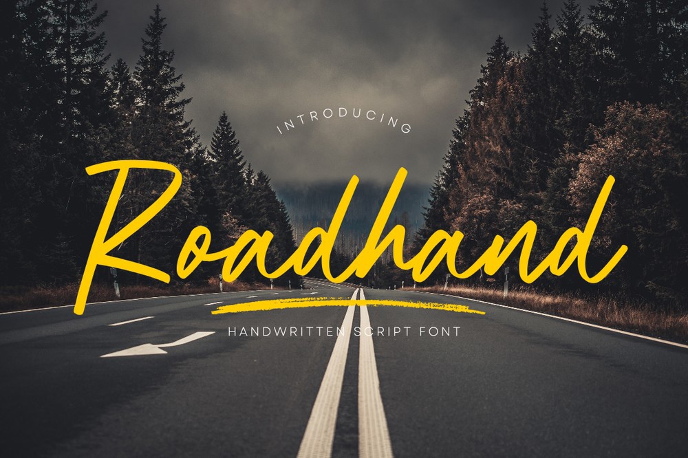 Пример шрифта Roadhand