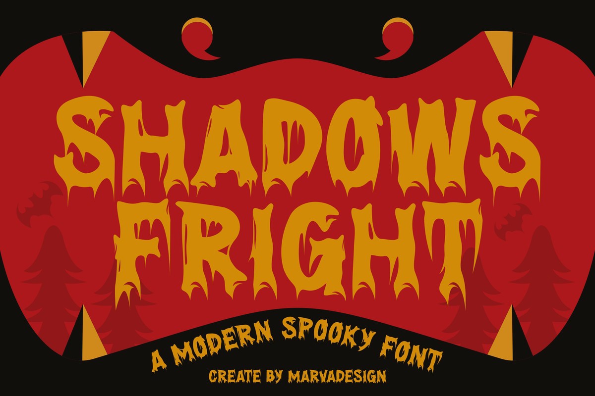 Пример шрифта Shadows Fright