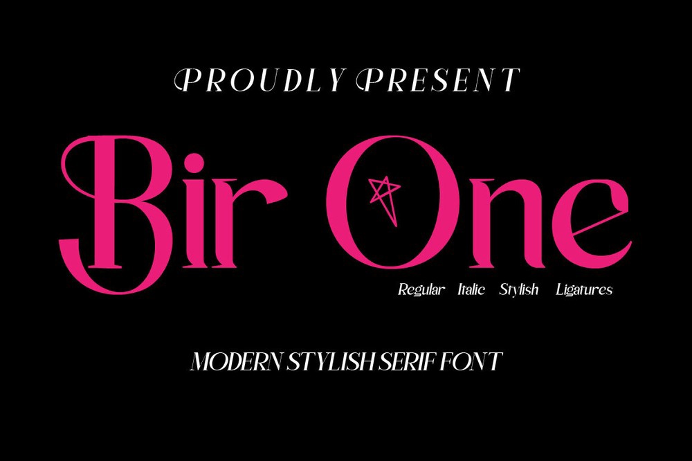 Пример шрифта Bir One Italic