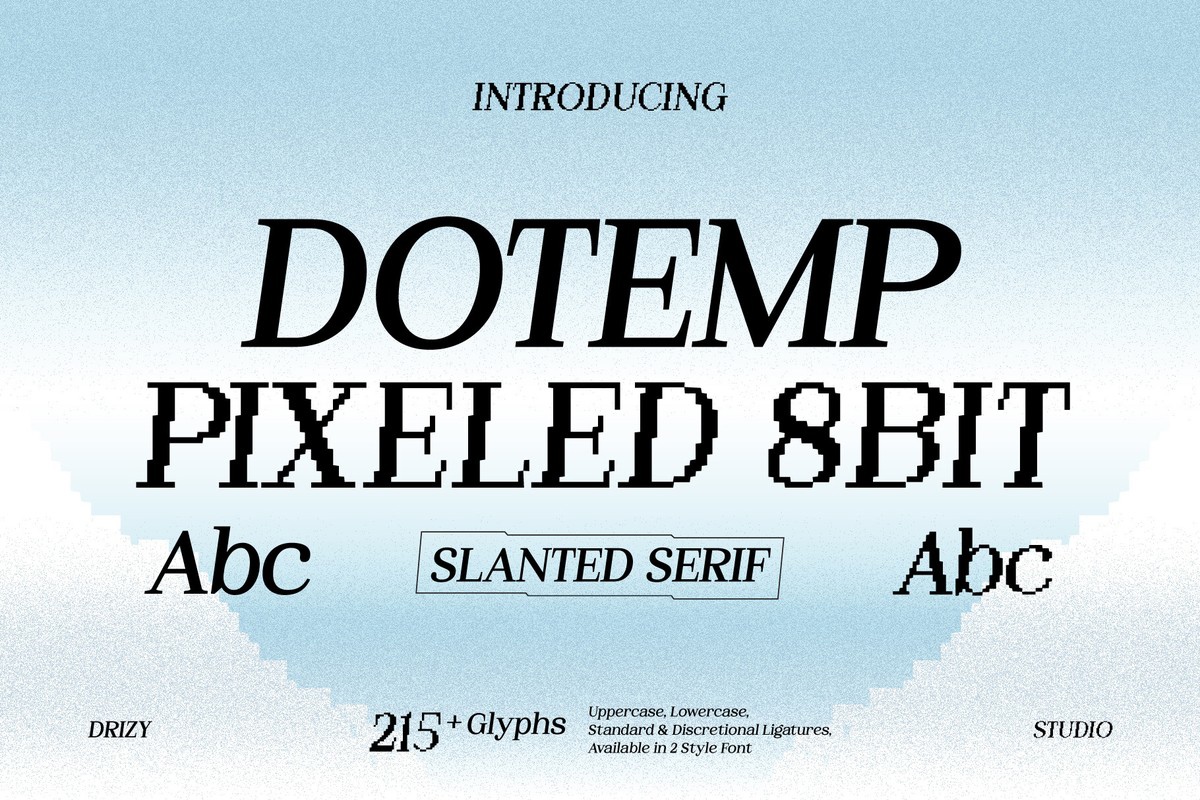 Пример шрифта Dotemp