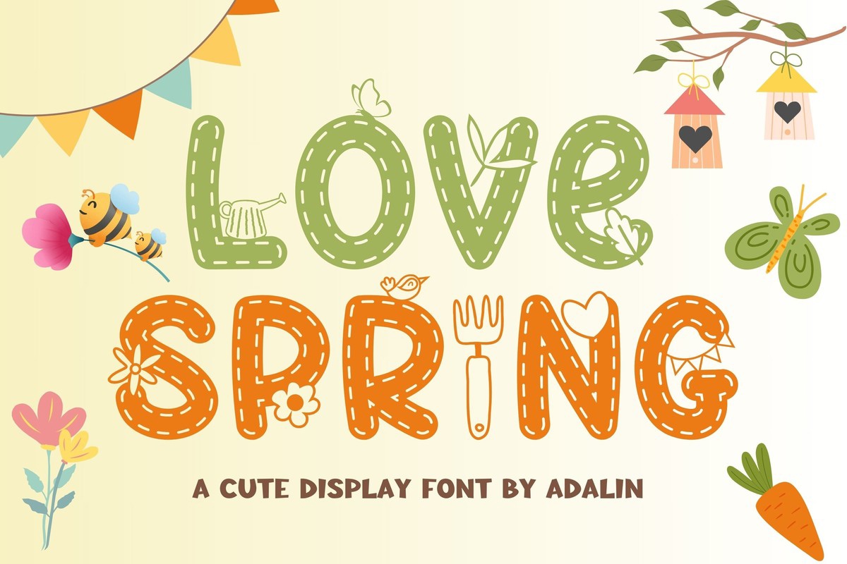 Пример шрифта Love Spring
