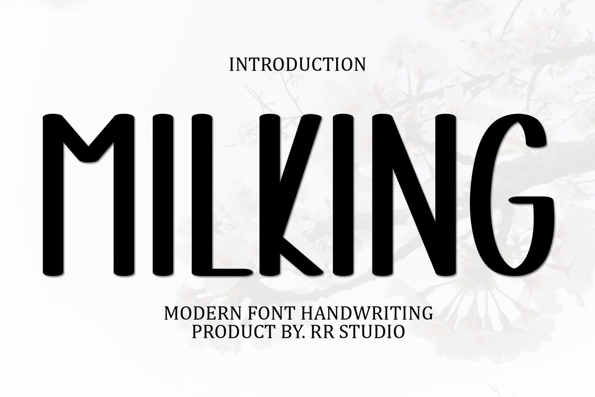 Пример шрифта Milking