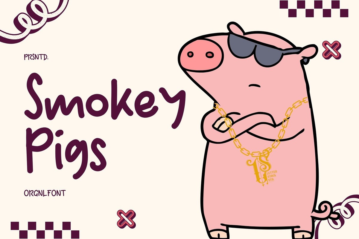 Пример шрифта Smokey Pigs Regular