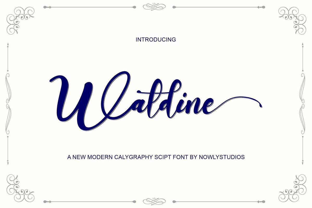 Пример шрифта Waldine