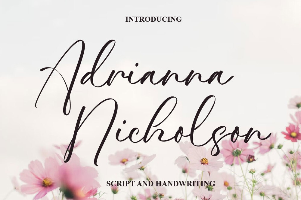 Пример шрифта Adrianna Nicholson
