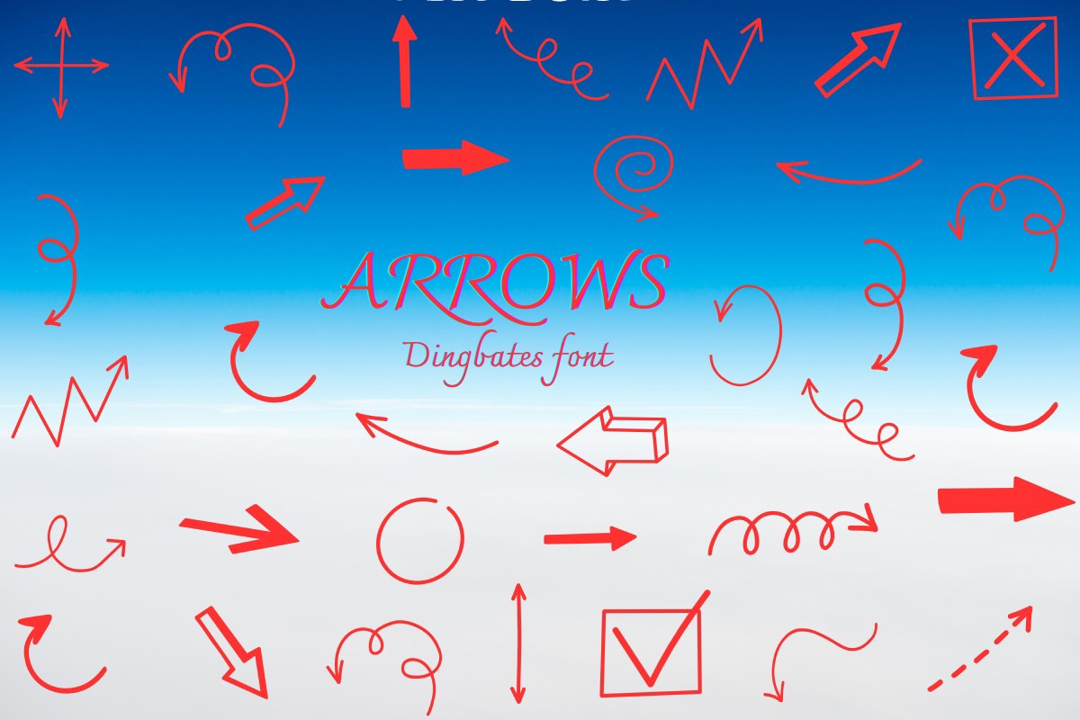 Пример шрифта Arrows