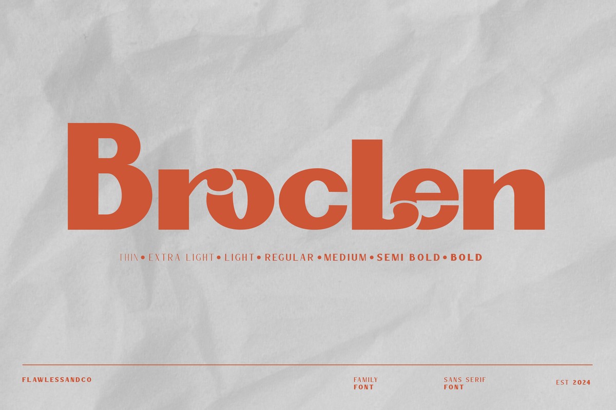 Пример шрифта Broclen