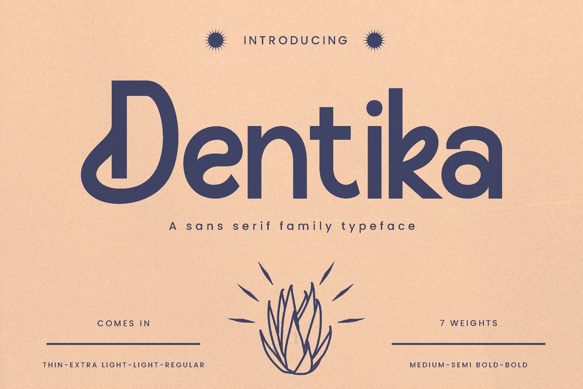 Пример шрифта Dentika
