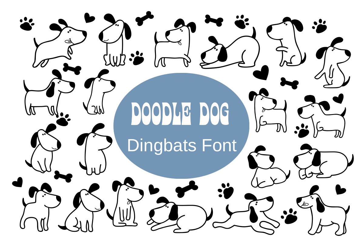 Пример шрифта Doodle Dog Regular