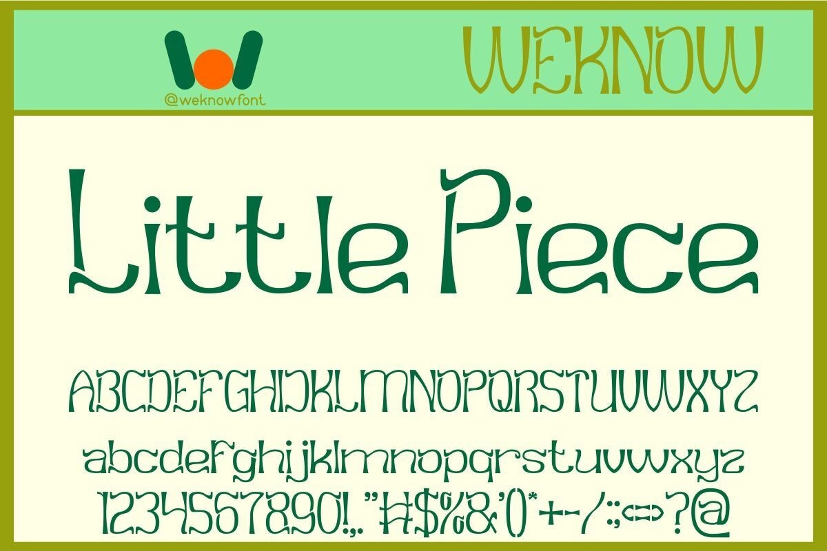 Пример шрифта Little Piece