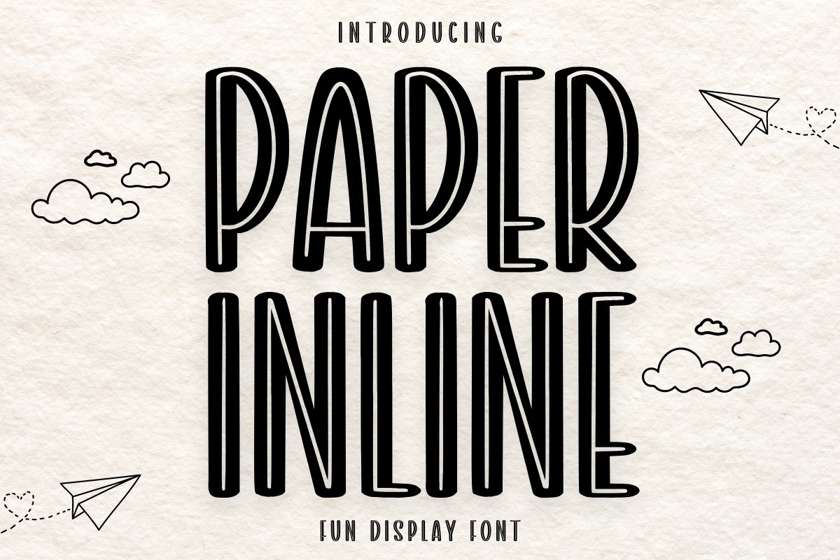 Пример шрифта Paper Inline