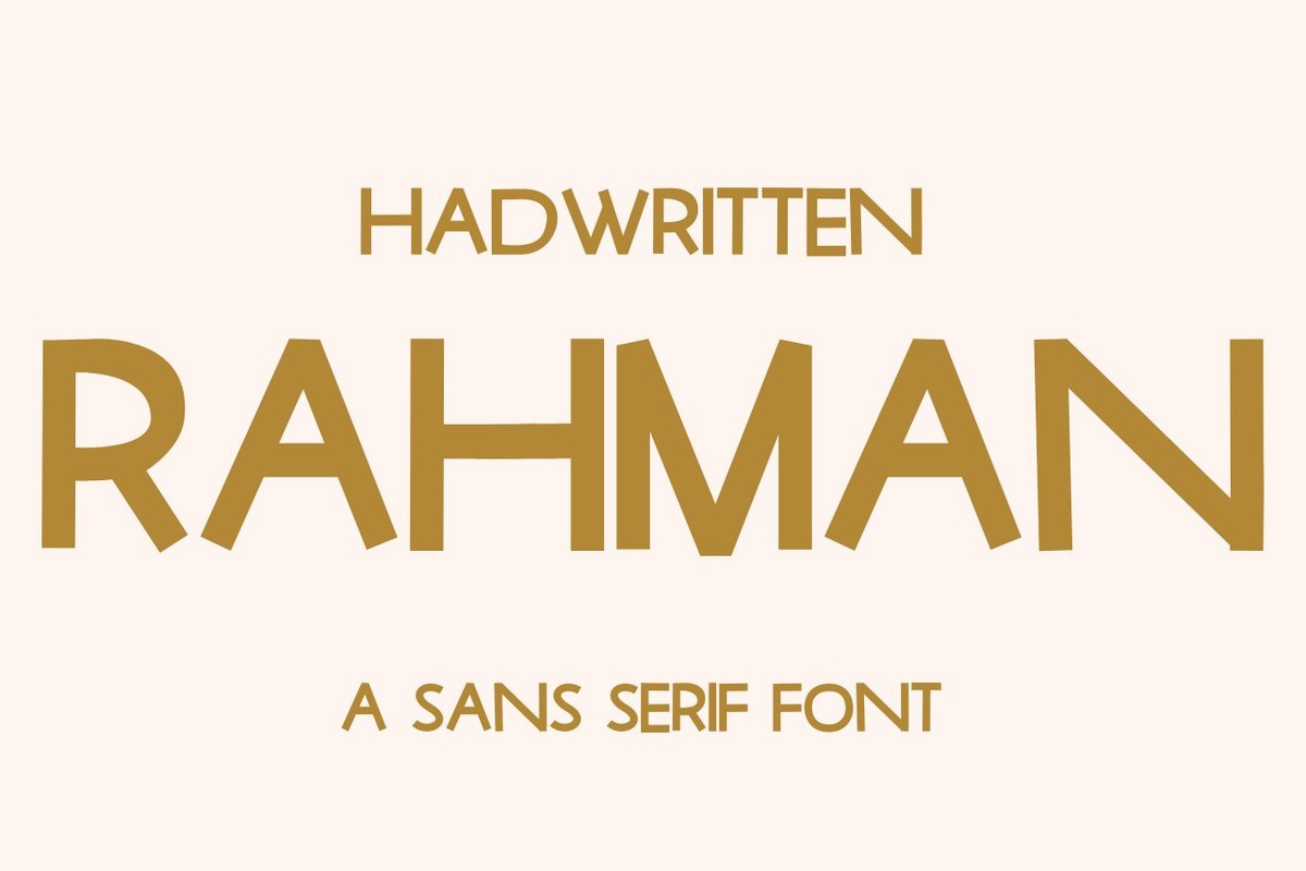 Пример шрифта Rahman
