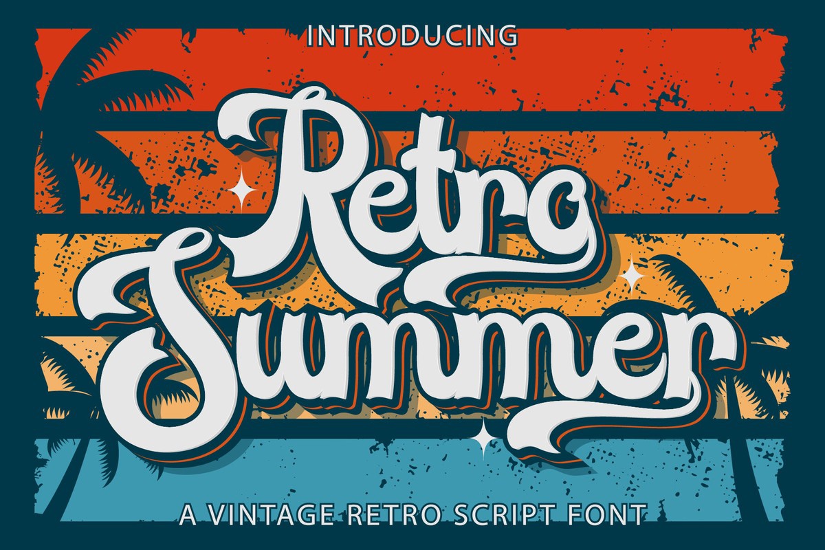 Пример шрифта Retro Summer Regular