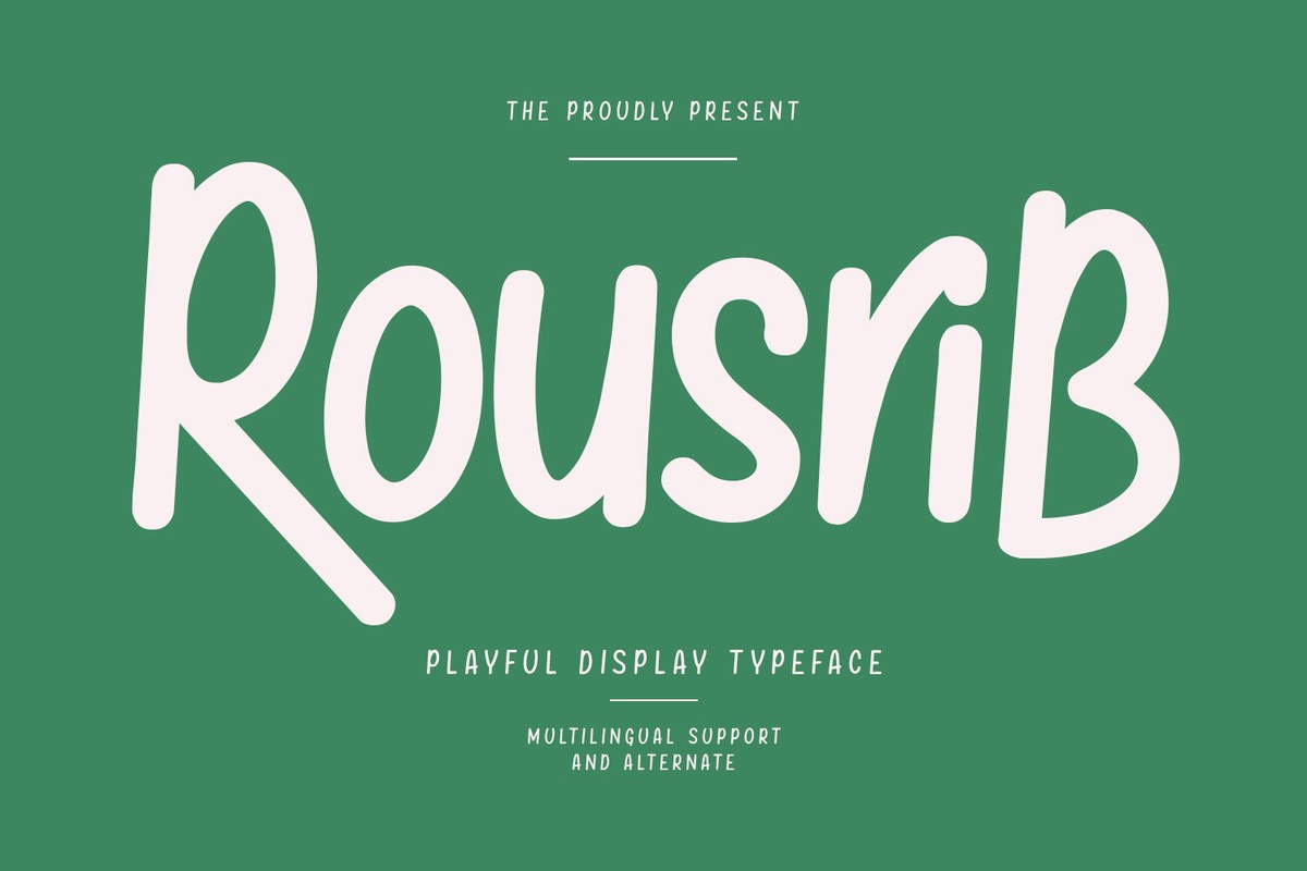 Пример шрифта Rousrib Regular