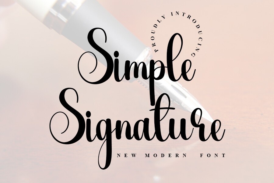 Пример шрифта Simple Signature