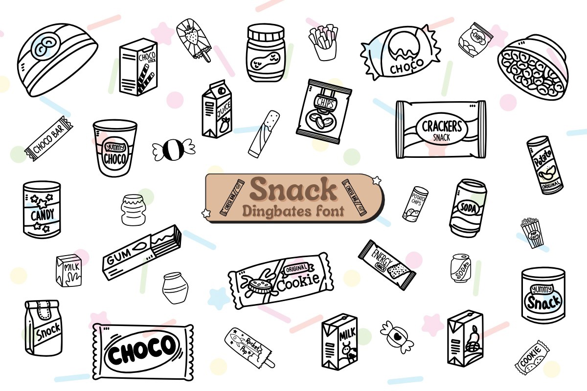 Пример шрифта Snack