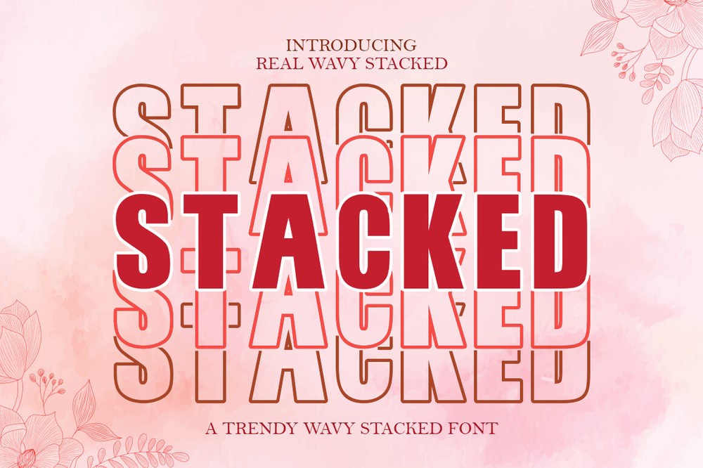Пример шрифта Stacked