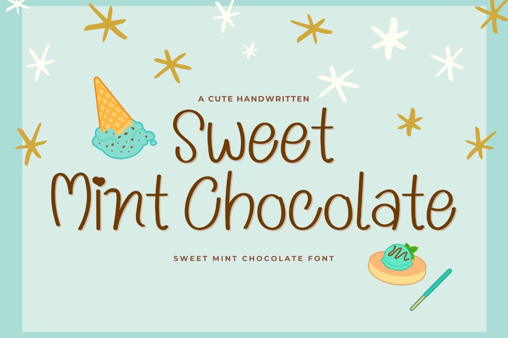 Пример шрифта Sweet Mint Chocolate Regular