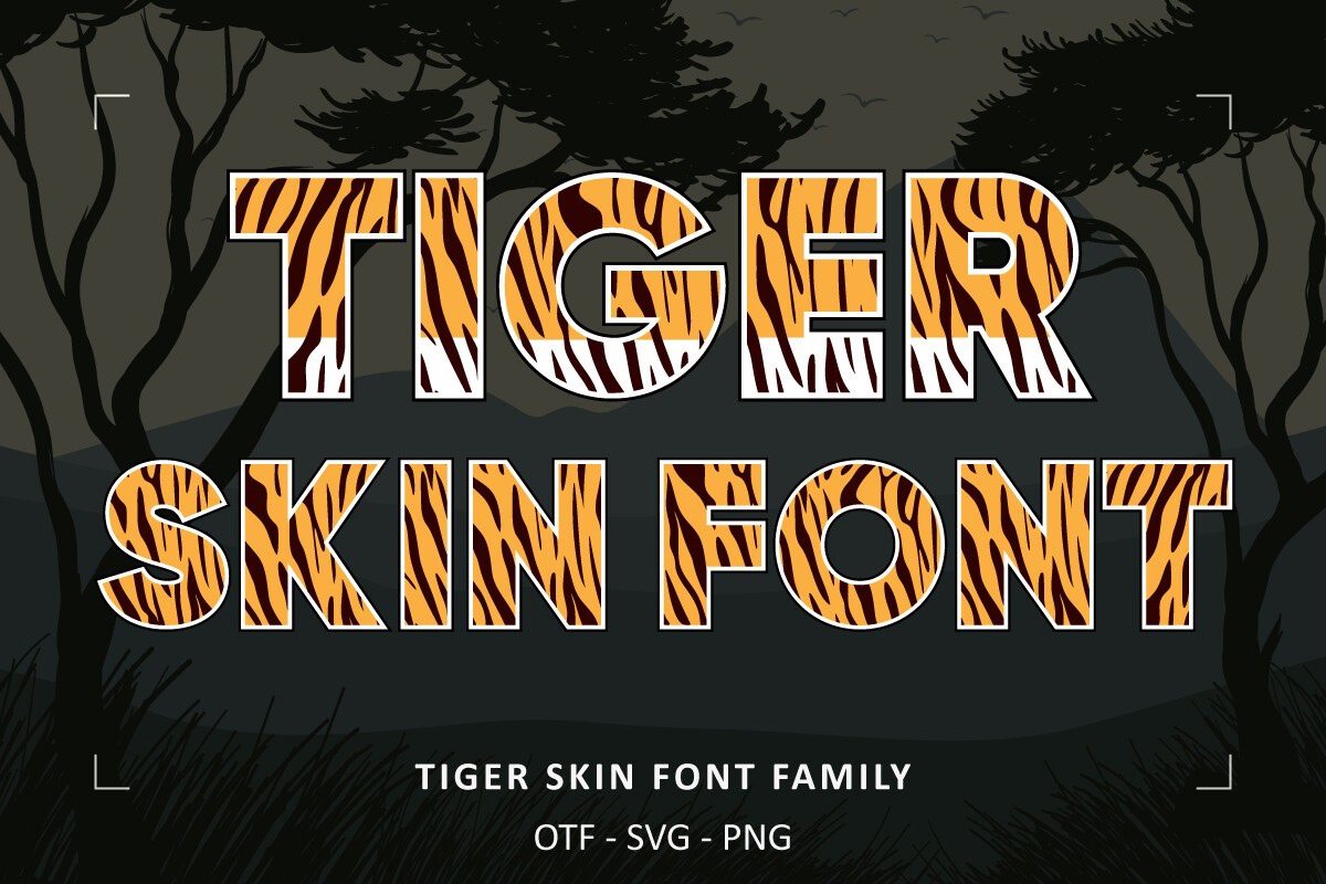 Пример шрифта Tiger Skin