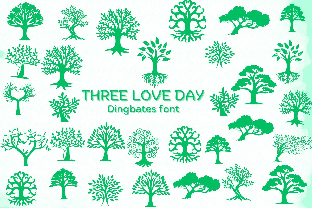 Пример шрифта Tree Love Day